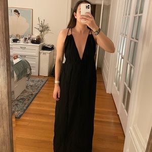 Black cotton dress with cool back straps